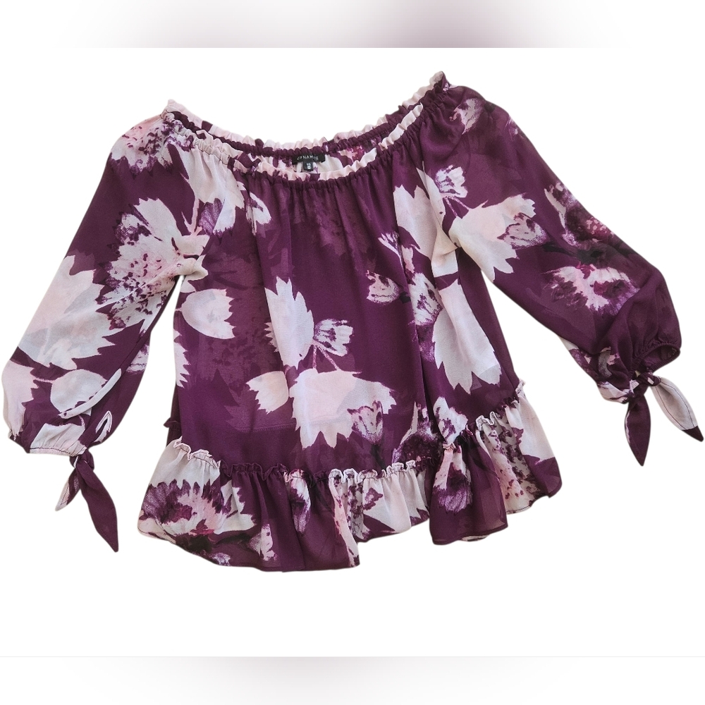 Dynamite S Flowy Off Shoulder Top Bow Sleeves Like NEW Small